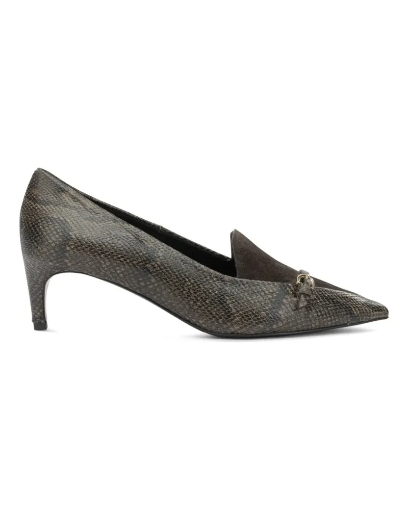 Roberto del Carlo Pumps mit Schlangen-Effekt - Schwarz Schwarz