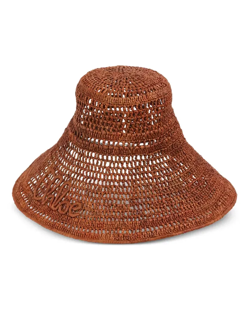 Chloé Hut aus Bast - Braun Braun