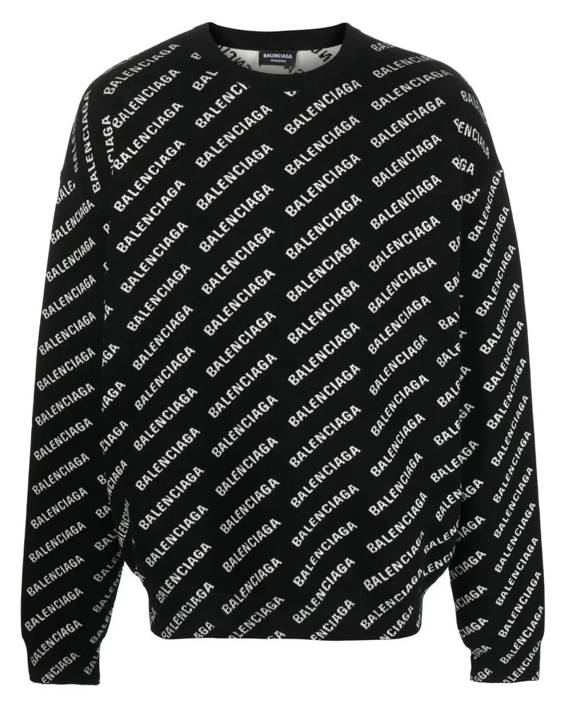 Balenciaga Pullover mit Intarsienmuster - Schwarz Schwarz