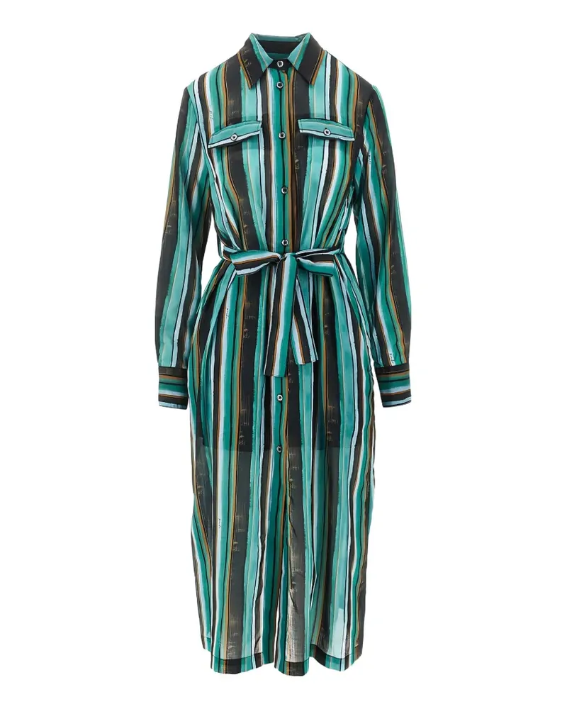 Pinko striped belted shirt dress - Grün Grün