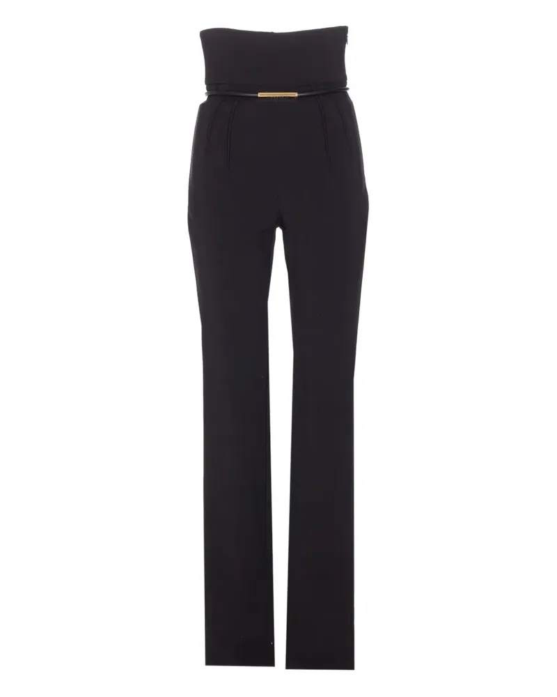Elisabetta Franchi chain-link belted pants - Schwarz Schwarz