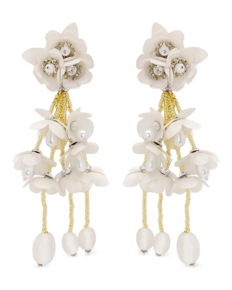 Oscar de la Renta Ohrclips mit Perlenblume - Nude Nude