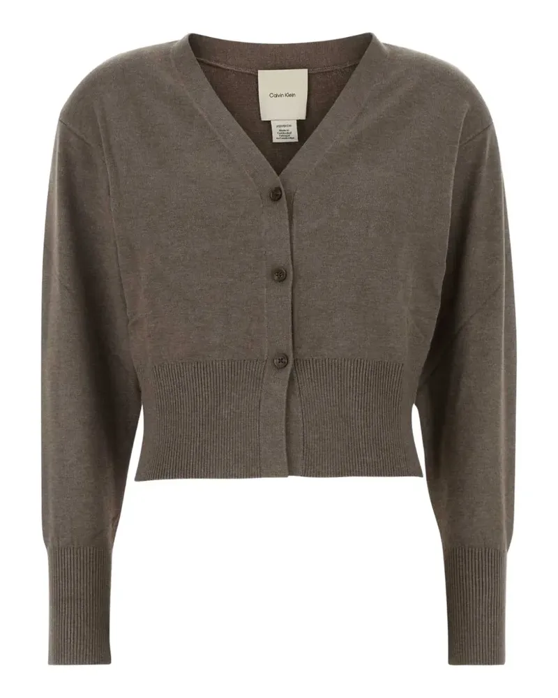 Calvin Klein Fein gestrickter Cardigan - Braun Braun