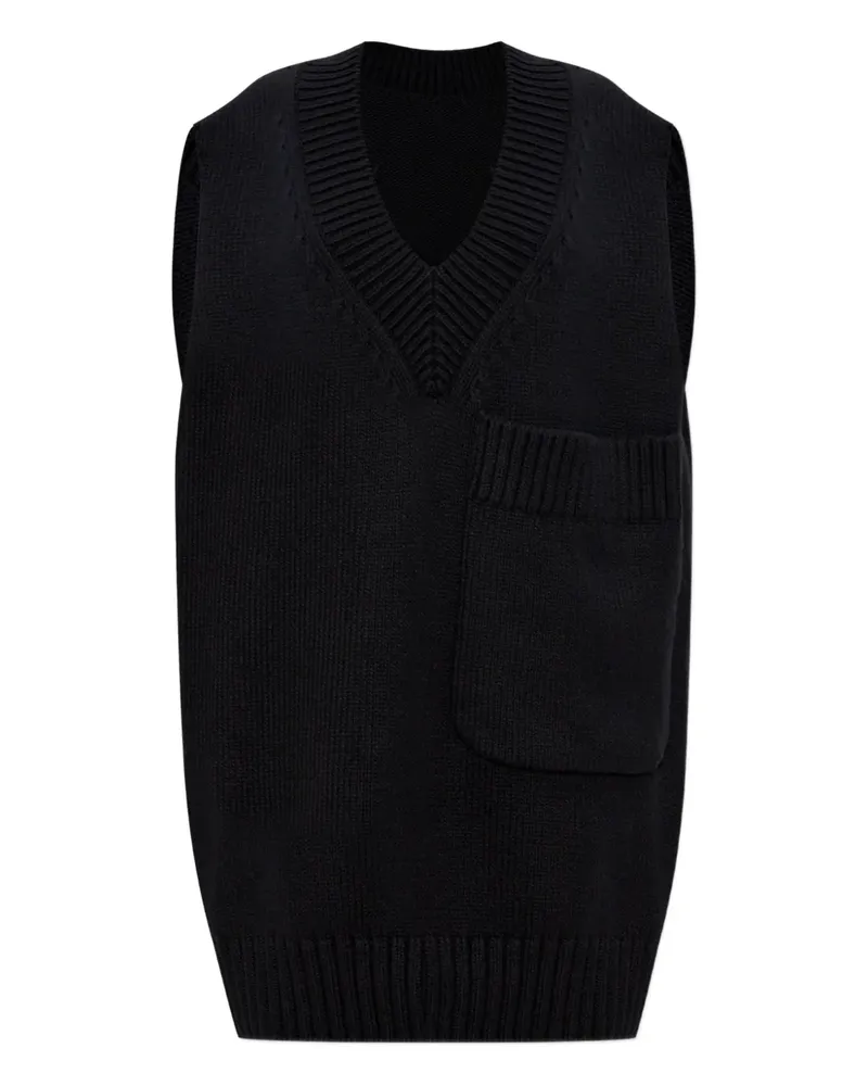 Issey Miyake Breeze V-neck vest - Schwarz Schwarz