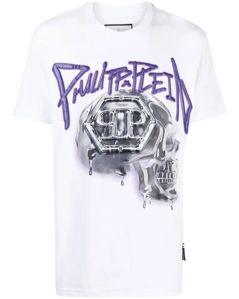 Philipp Plein T-Shirt mit Totenkopf-Print - Weiß Weiß