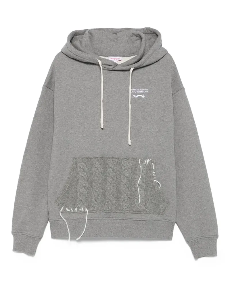 Charles Jeffrey Loverboy Hoodie mit Zopfmuster-Tasche - Grau Grau