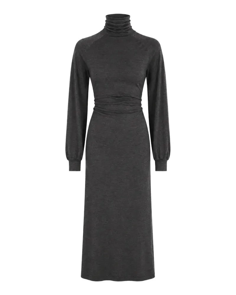 Petar Petrov Langärmeliges Midikleid mit Stehkragen - Grau Grau