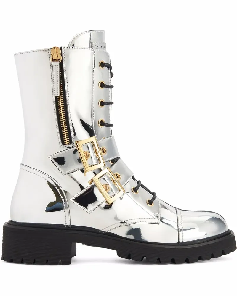 Giuseppe Zanotti Halbhohe Tifa Stiefel - Silber Silber