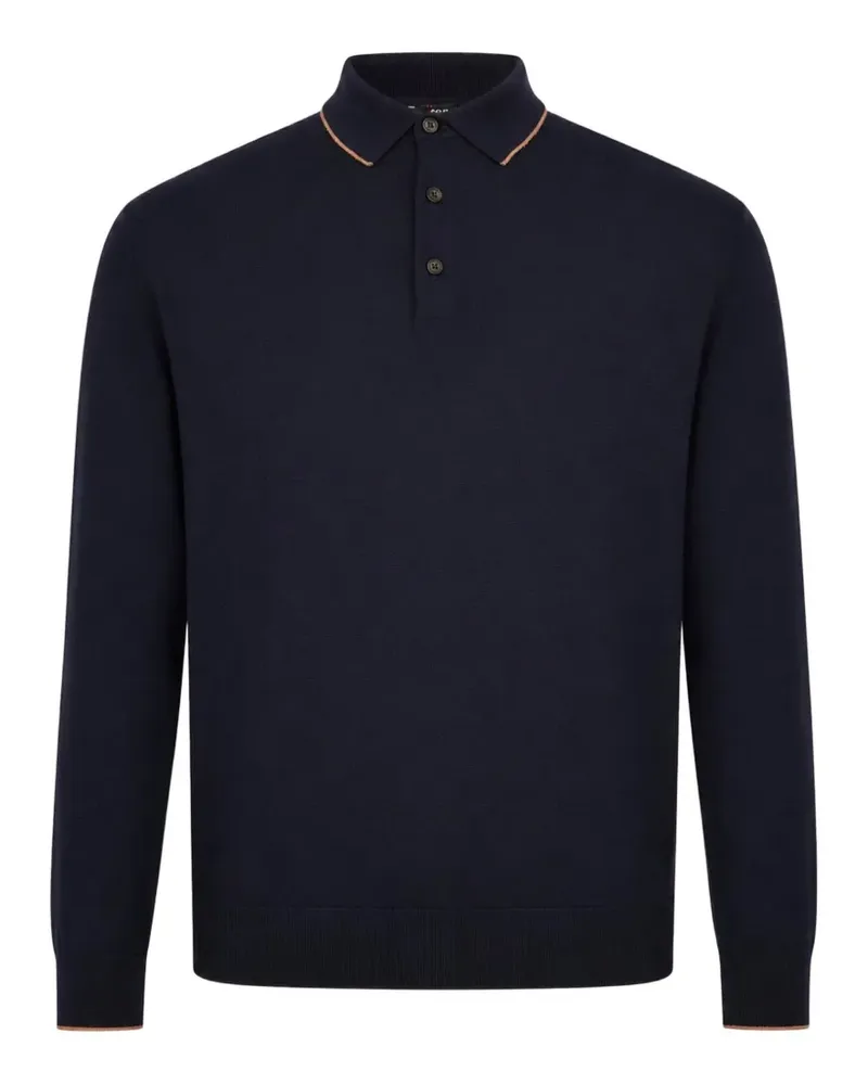 Kiton long-sleeve polo shirt - Blau Blau