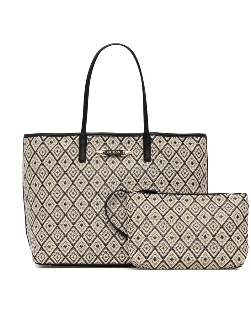 Guess Sophia geometric-pattern tote bag - Nude Nude