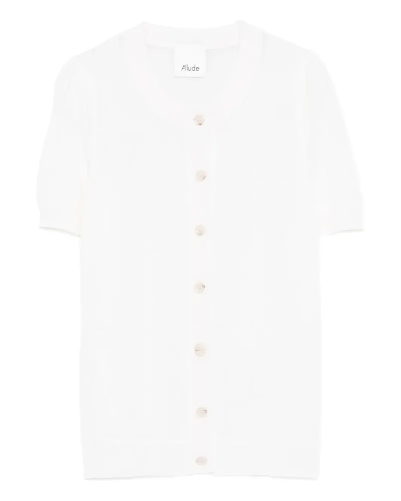 ALLUDE button -fastening short-sleeve cardigan - Weiß Weiß