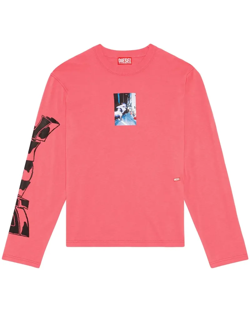 Diesel T-Crane-L2 Langarmshirt - Rosa Rosa