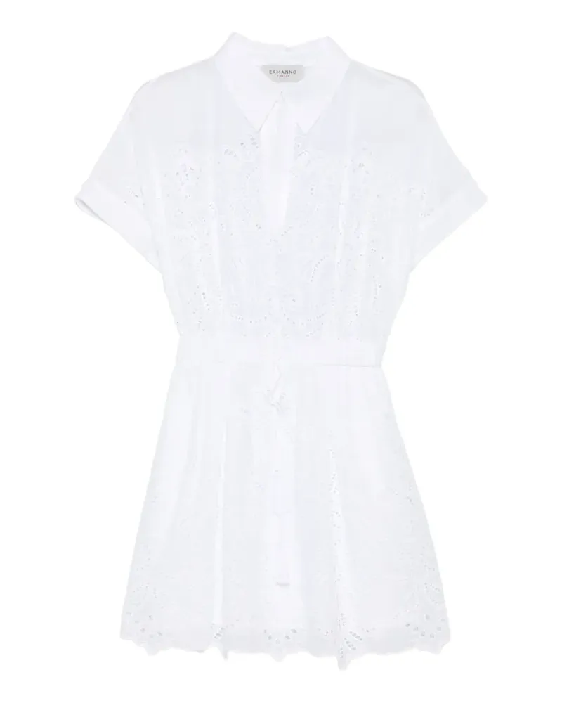 Ermanno Scervino Kordelzug-Kleid mit Ösen - Weiß Weiß