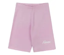 Radlerhose mit Slogan-Print - Rosa