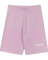 SPORTY & RICH Radlerhose mit Slogan-Print Rosa