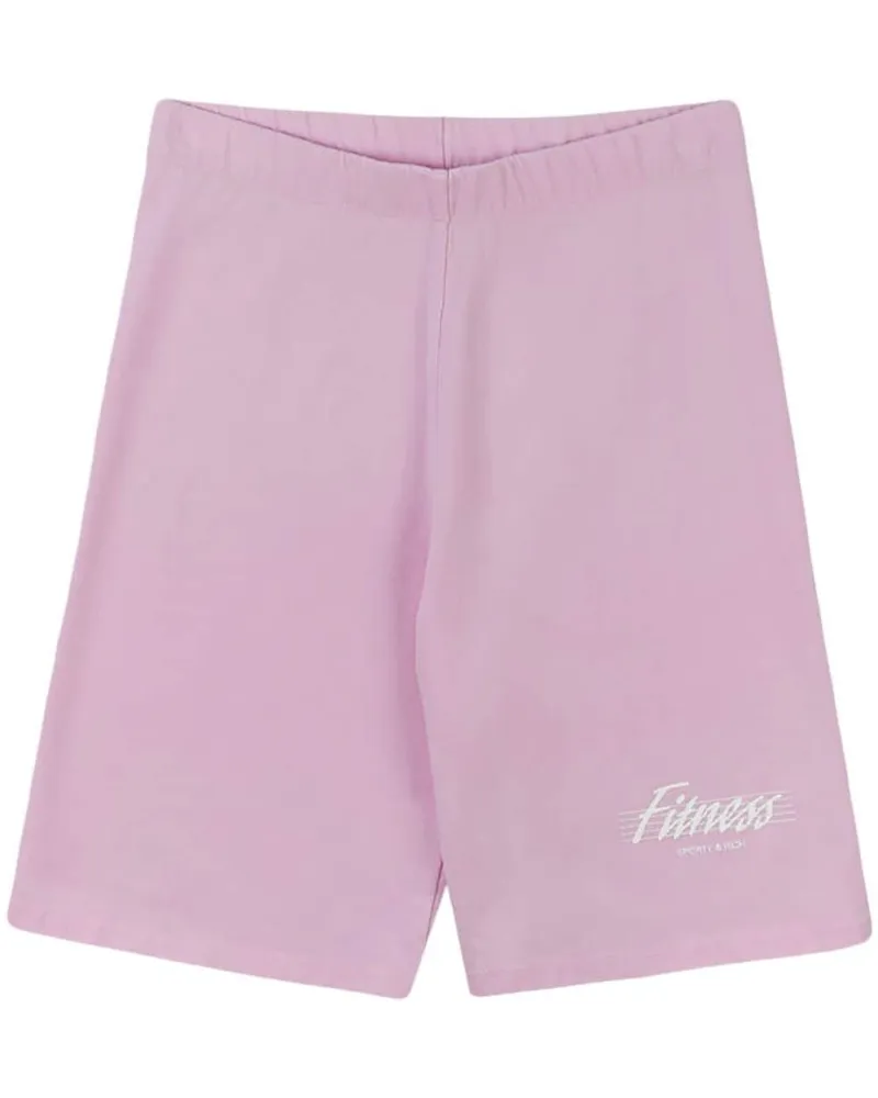 SPORTY & RICH Radlerhose mit Slogan-Print - Rosa Rosa