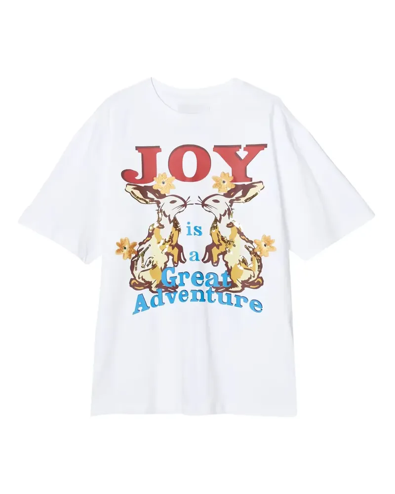 3.1 phillip lim T-Shirt mit Blumenstickerei - Weiß Weiß