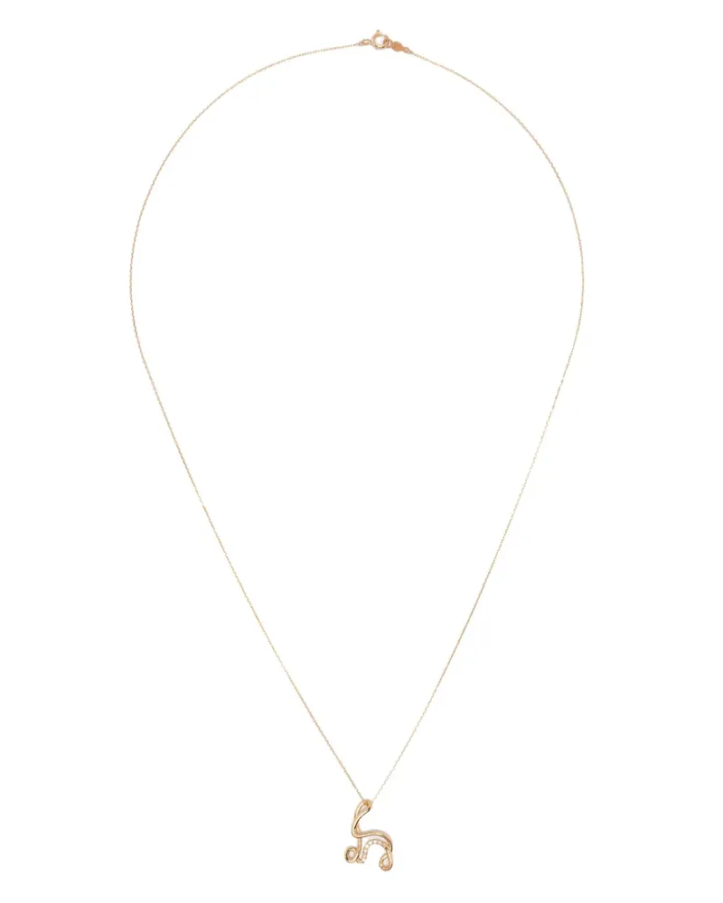 Charlotte Chesnais 18K yellow gold H diamond necklace Gold