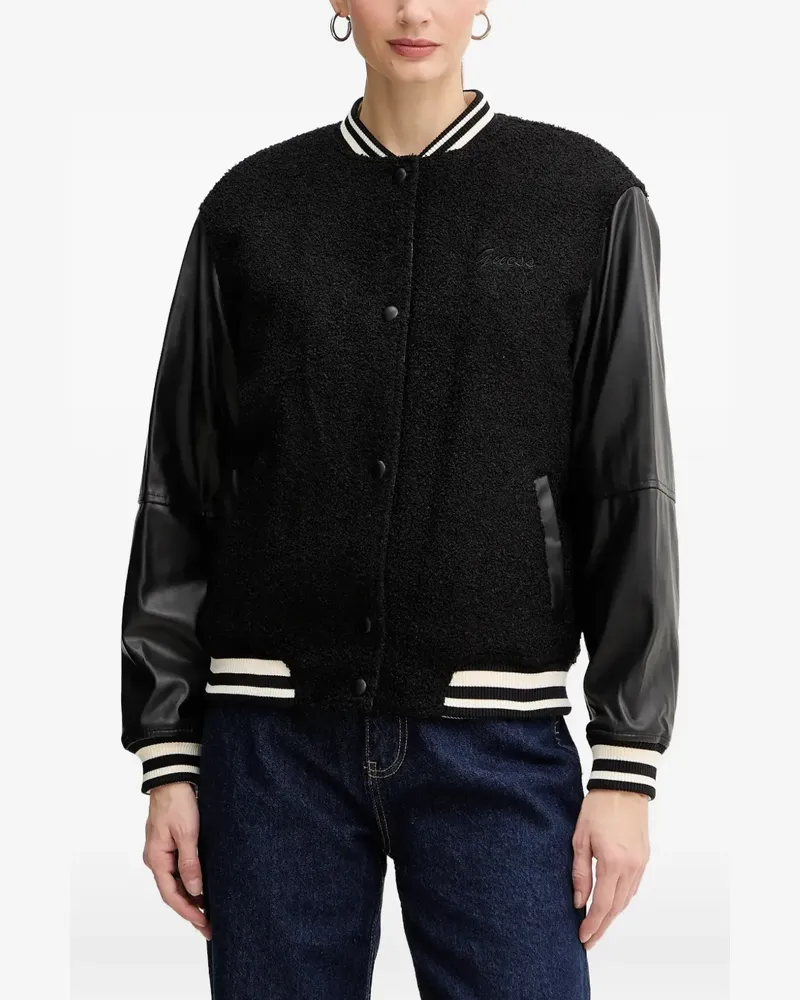 Guess contrasted-sleeve bomber jacket - Schwarz Schwarz