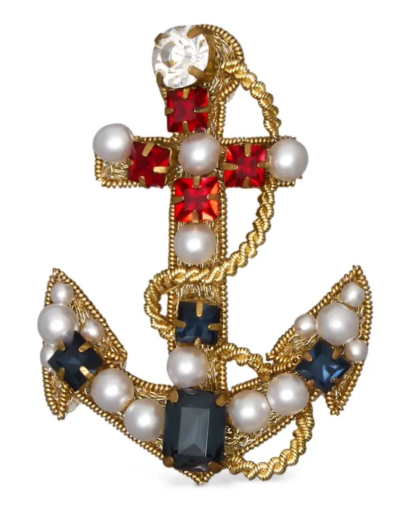 Thom Browne Brosche mit Ankermotiv - Gold Gold