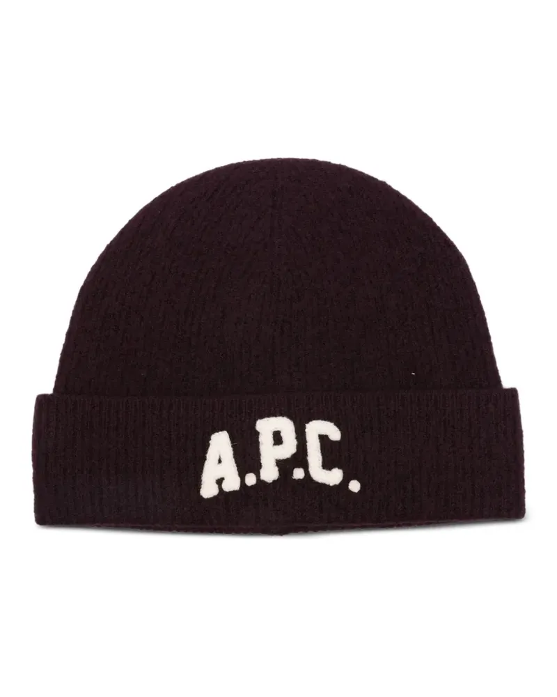 A.P.C. Beanie mit Logo-Stickerei - Violett Violett