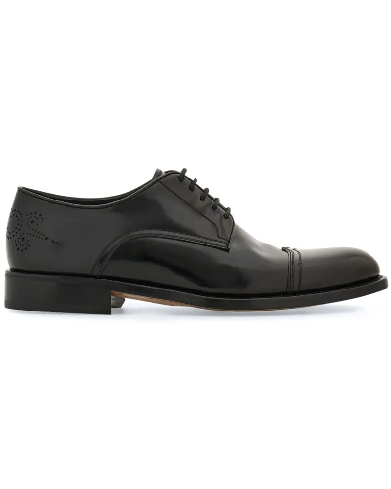 Ferragamo Derby-Schuhe mit Budapestermuster - Schwarz Schwarz