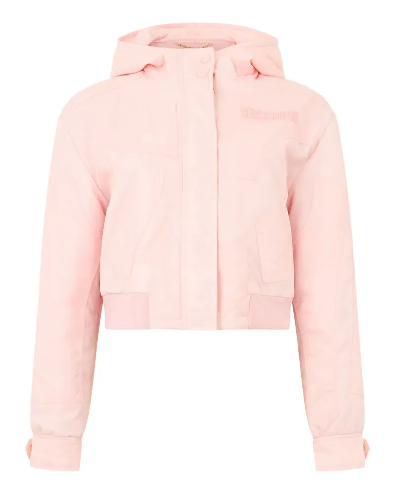 Moschino hooded zip-fastening cropped jacket - Rosa Rosa