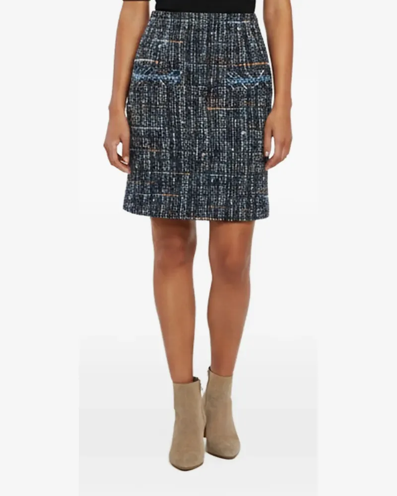 Sandro Tweed-Midirock in A-Linie - Blau Blau