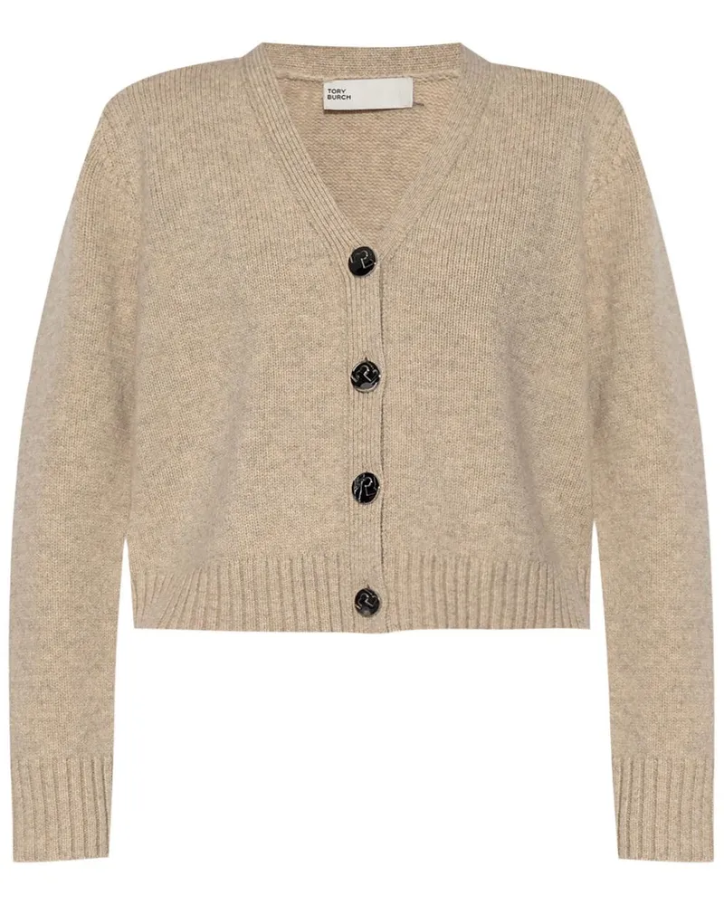Tory Burch Cardigan mit V-Ausschnitt - Nude Nude