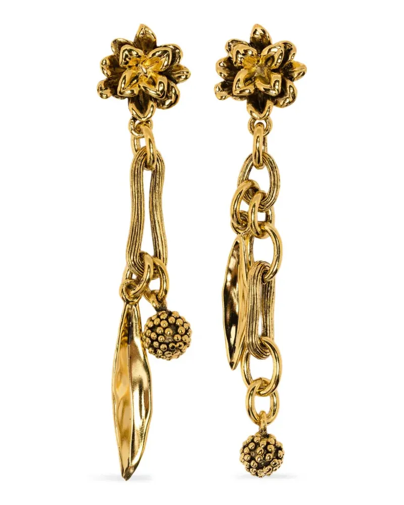 Aurélie Bidermann Anthos leaf-sphere earrings - Gold Gold