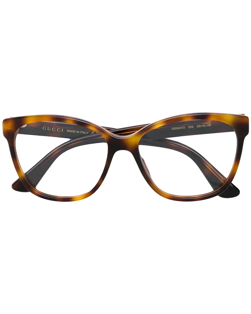 Gucci Brille mit eckigem Gestell - Braun Braun