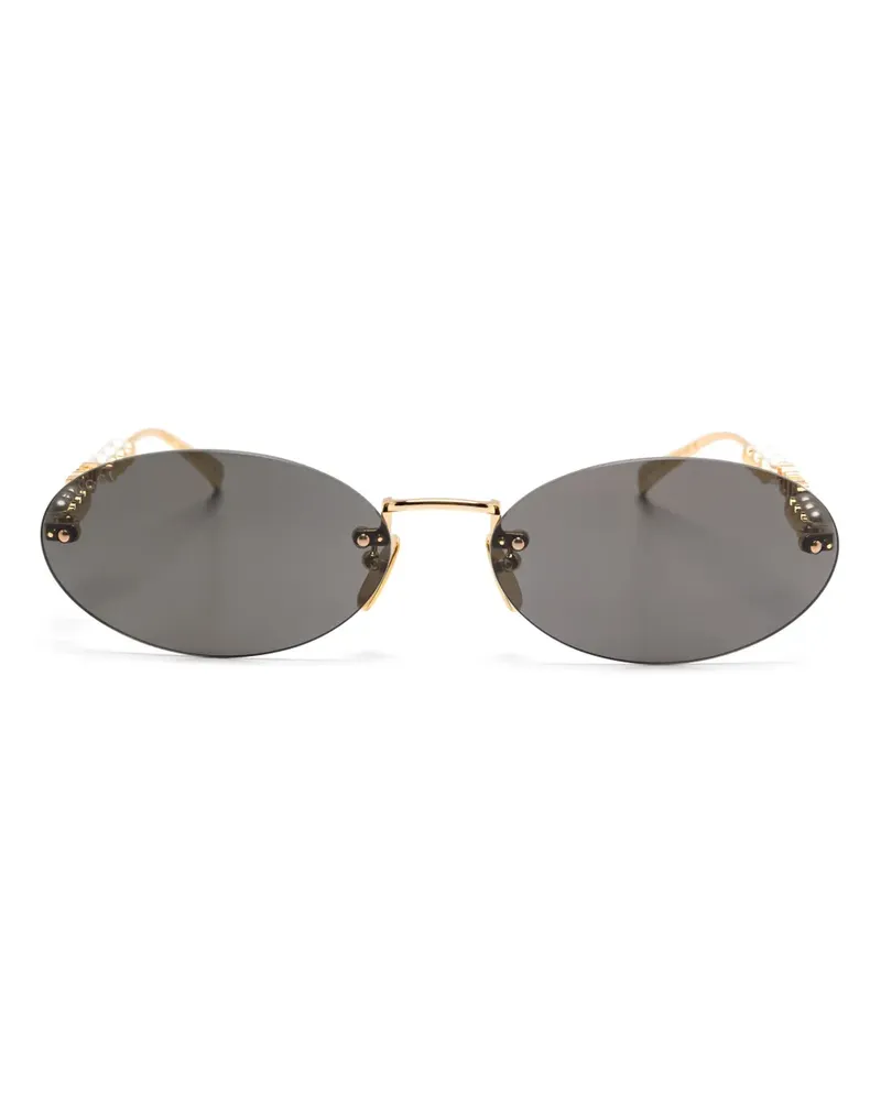 Gucci Sonnenbrille mit ovalem Gestell - Gold Gold