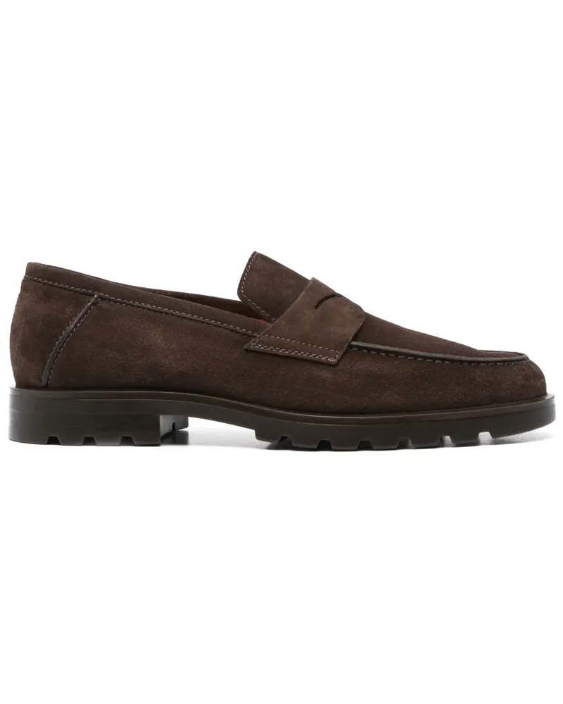 Santoni Loafer aus Wildleder - T50 BROWN T50