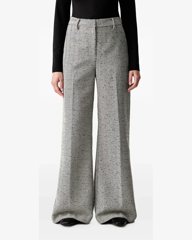 MUNTHE Eileen herringbone-pattern wide-leg trousers - Grau Grau