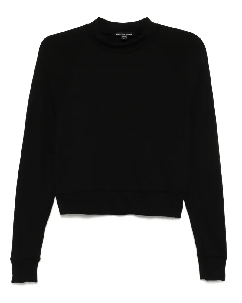 James Perse French Terry Cropped-T-Shirt - Schwarz Schwarz
