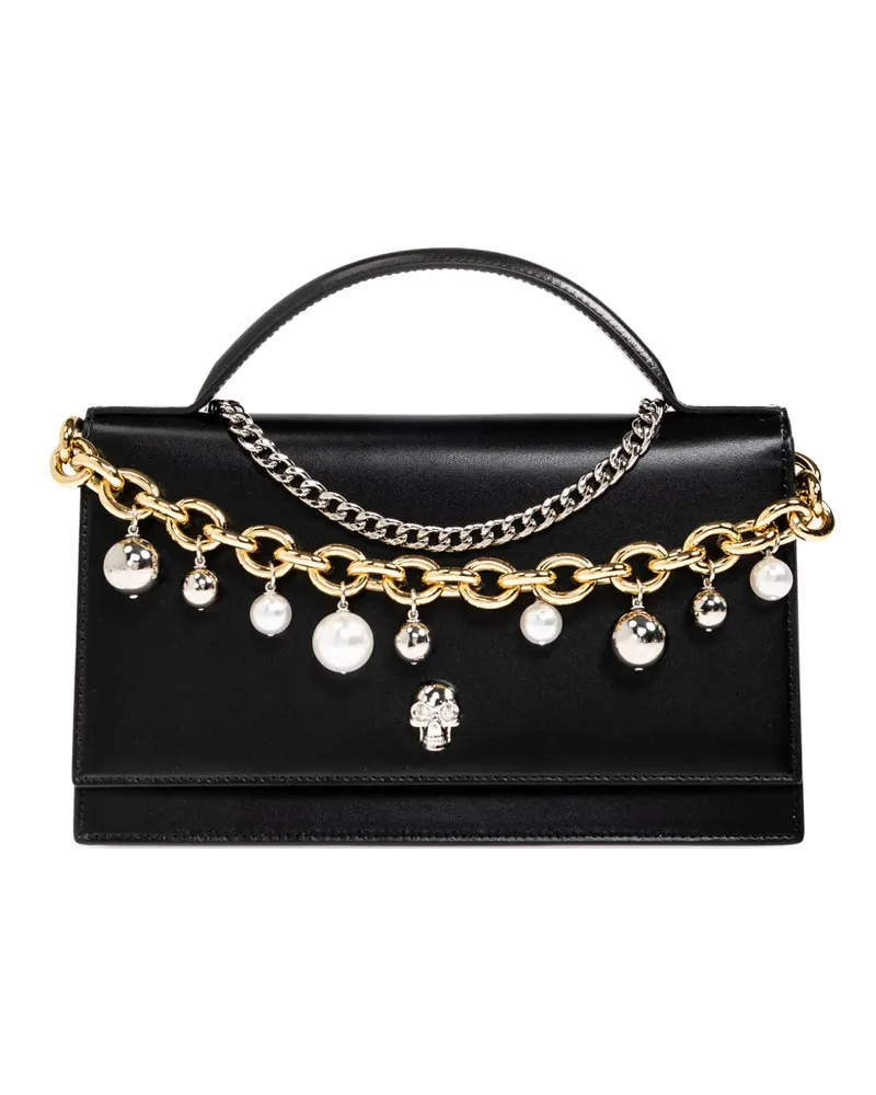 Alexander McQueen skull chain-embellished tote bag - Schwarz Schwarz