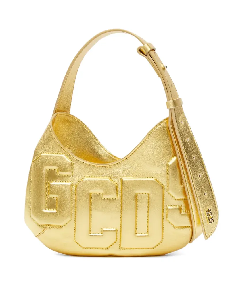 GCDS Schultertasche mit Logo-Patch - Gold Gold
