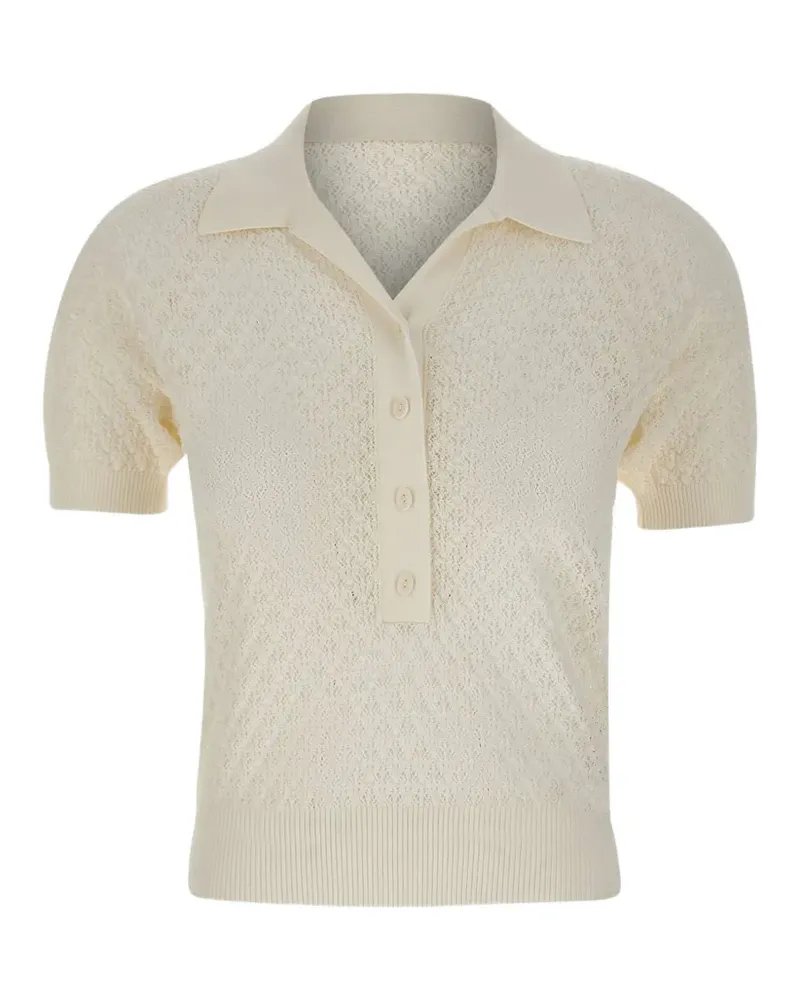 Faithfull The Brand Lenna openwork-knit polo shirt - Weiß Weiß