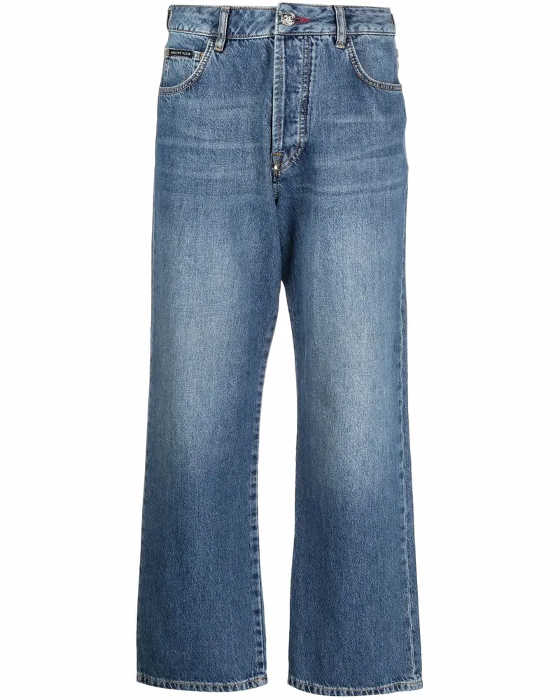 Philipp Plein Iconic Plein Wide-Leg-Jeans - Blau Blau