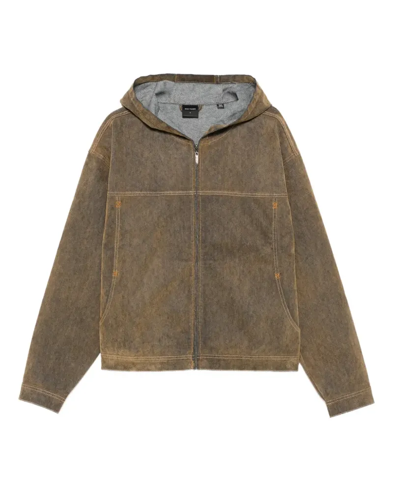 Daily Paper acid-wash hooded jacket - Braun Braun
