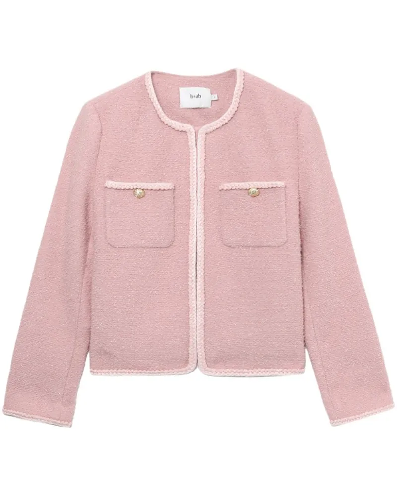 b+ab Tweed-Jacke mit Flechtborten - Rosa Rosa
