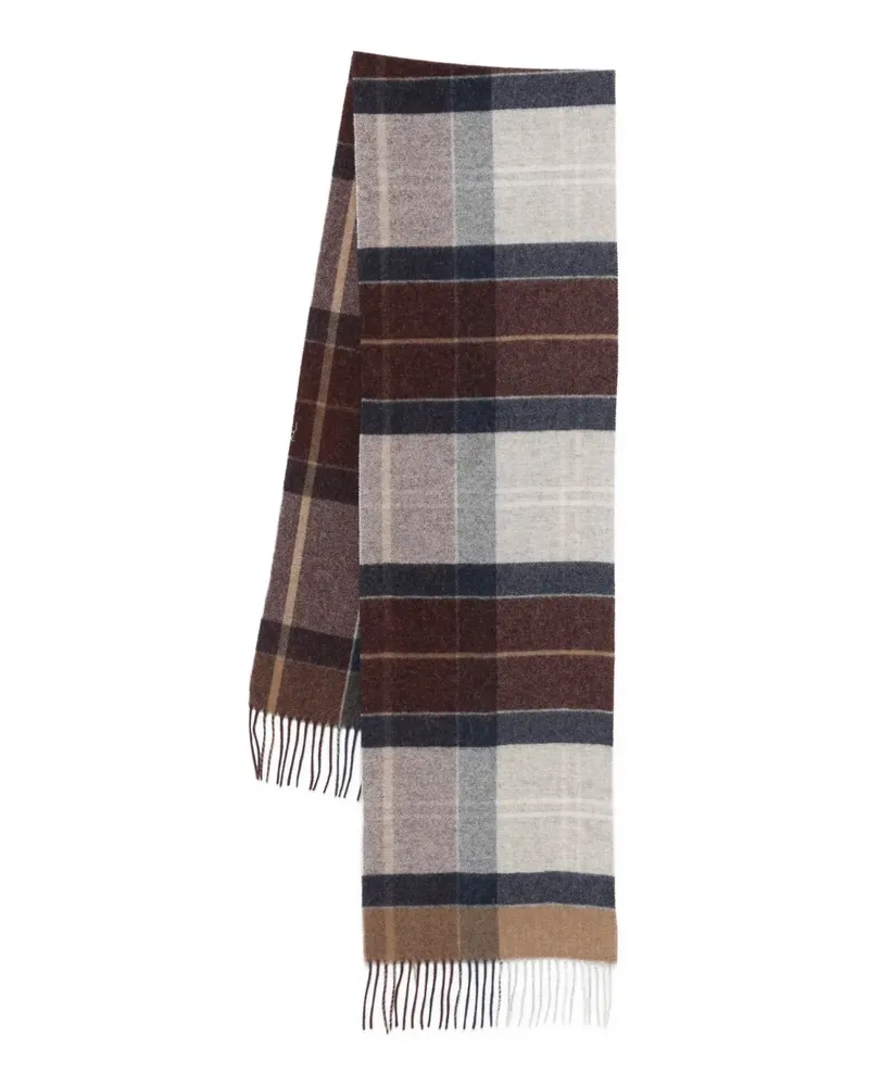 Barbour Karierter Schal mit Fransen - Braun Braun