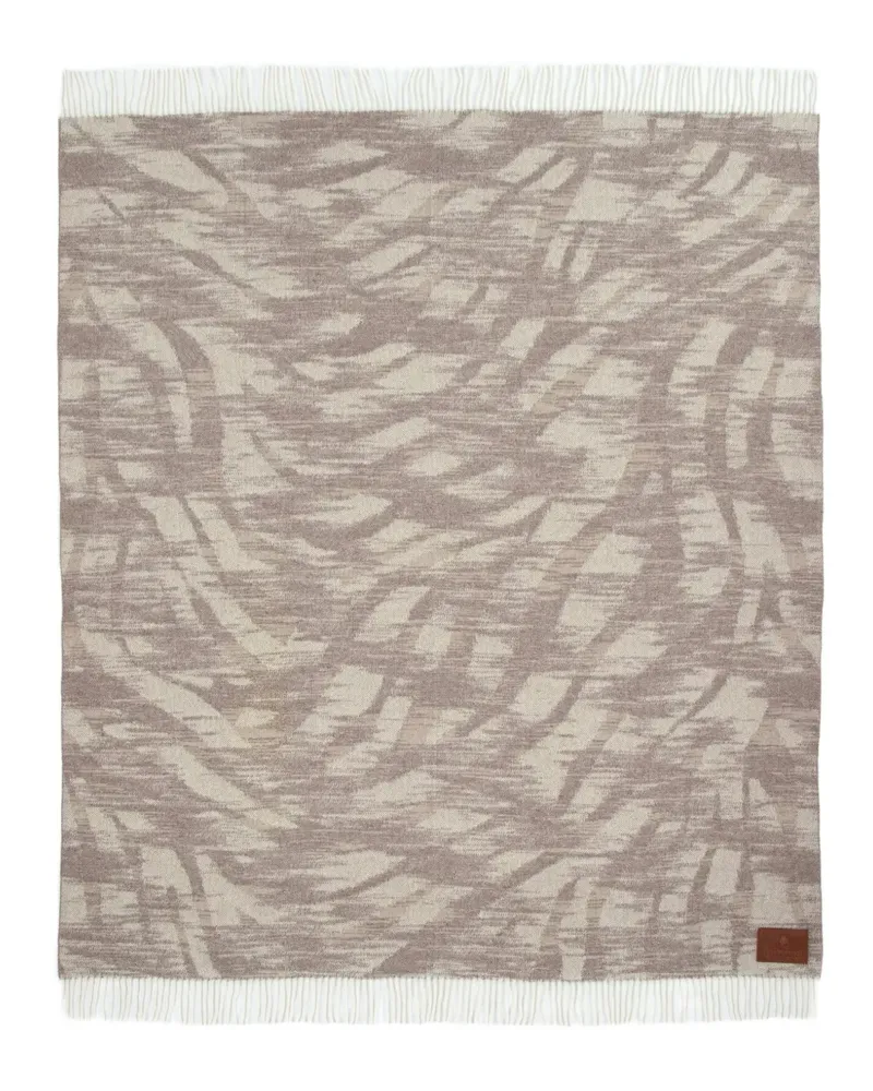 Roberto Cavalli Home fringed wool blanket - Nude Nude