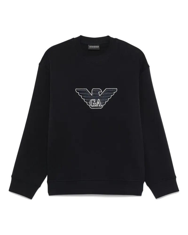 Emporio Armani Sweatshirt mit Logo-Patch - Blau Blau