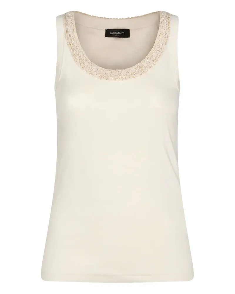 Fabiana Filippi Top mit Pailletten - Nude Nude