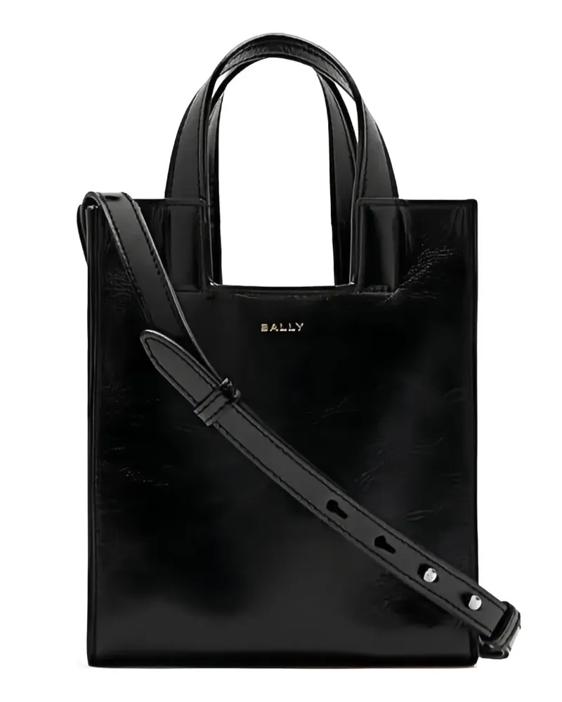 Bally small Easy  logo-print leather tote bag - Schwarz Schwarz