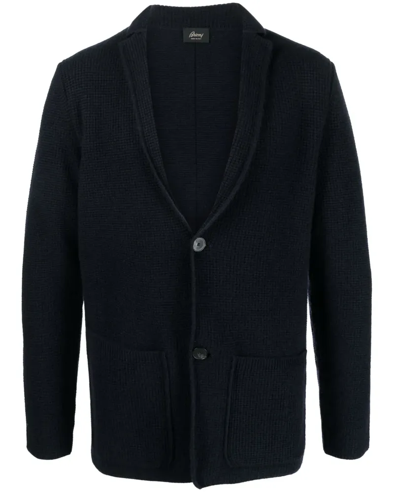 Brioni Cardigan mit Waffelstrick-Muster - Blau Blau