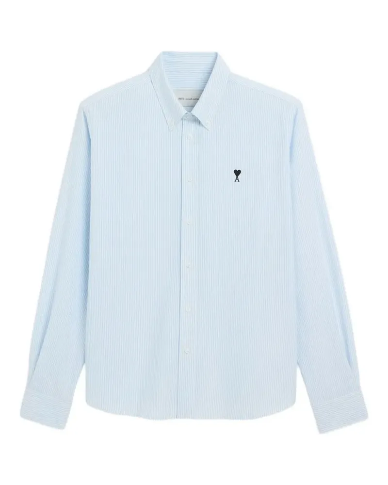 AMI Paris Gestreiftes Ami de Coeur Hemd - Blau Blau