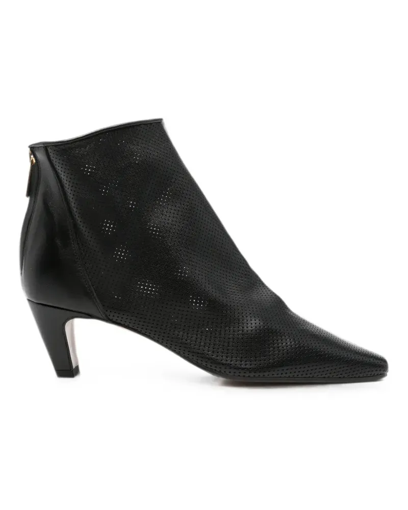 Bianca Di perforated leather ankle boots - Schwarz Schwarz