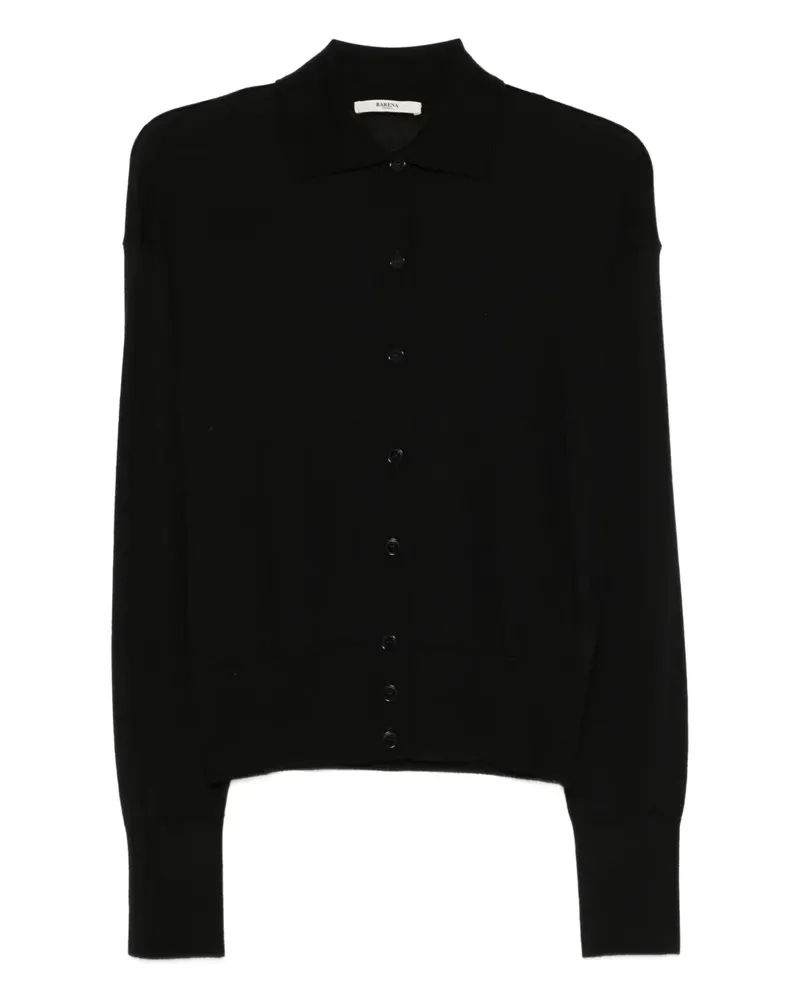 BARENA Gerippter Cardigan - Schwarz Schwarz